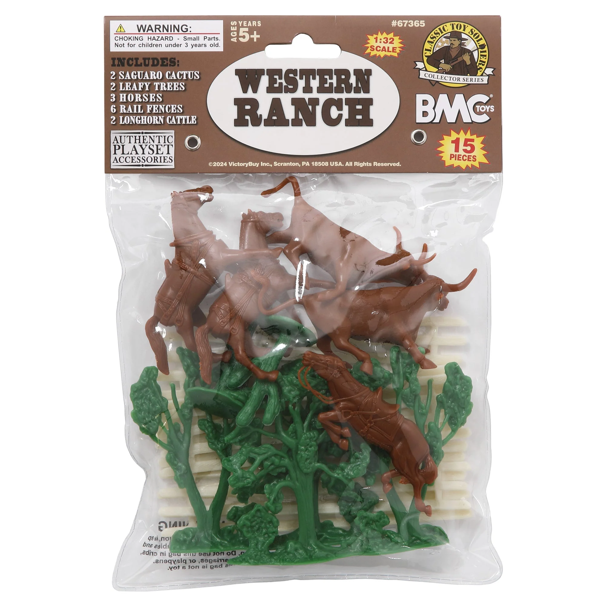 BMC CTS Rustic Western Ranch - 15pc Plastic Figure Playset Diorama Accessories - Image 4