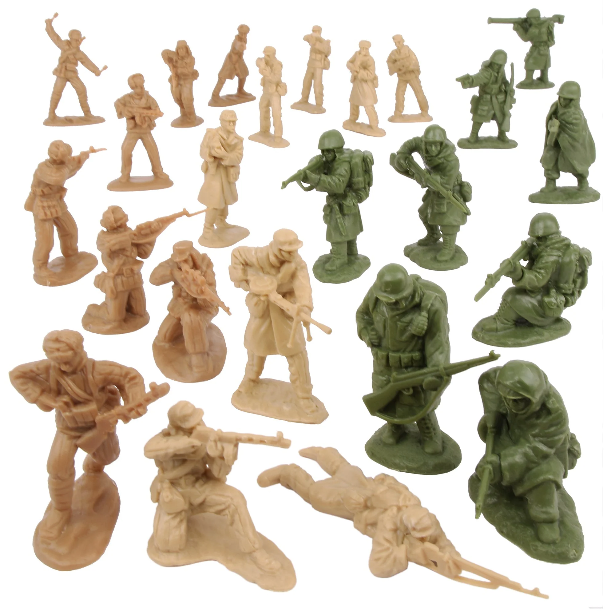 BMC Korean War Winter Battle - 24 American, North Korean, China Soldier Figures - Image 3