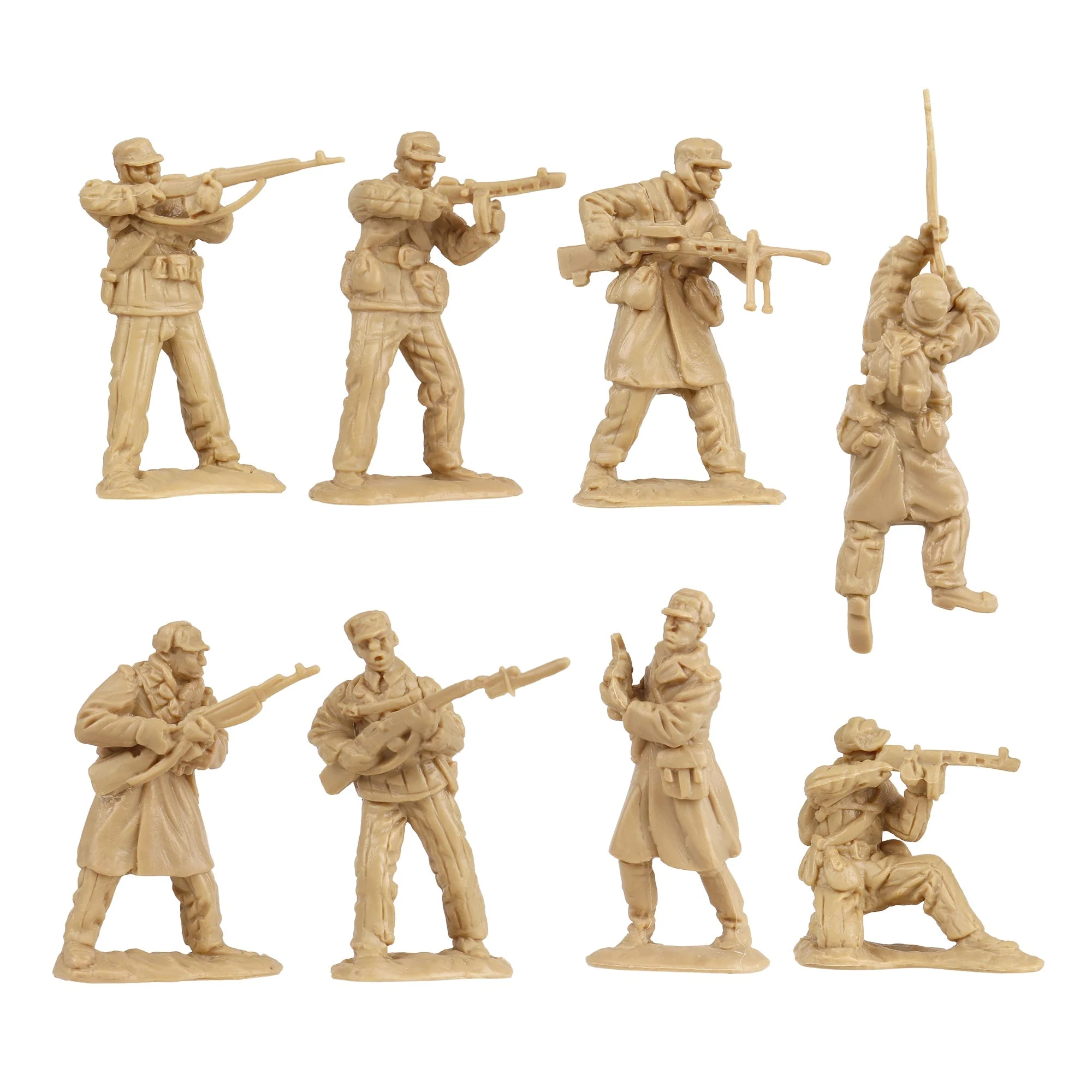 BMC Korean War Winter Battle - 16pc Tan North Korean & Chinese Soldier Figures - Image 3