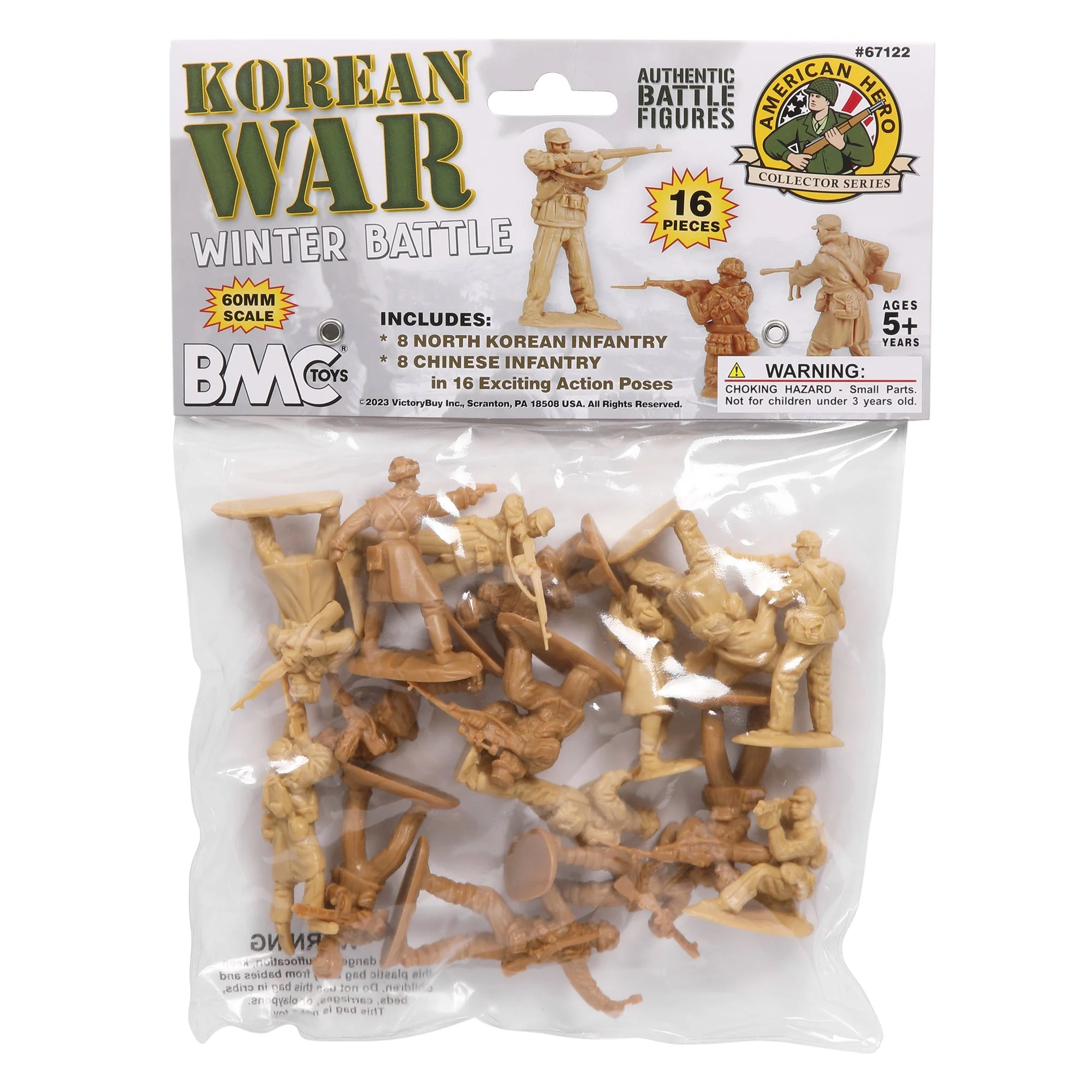 BMC Korean War Winter Battle - 16pc Tan North Korean & Chinese Soldier Figures - Image 8