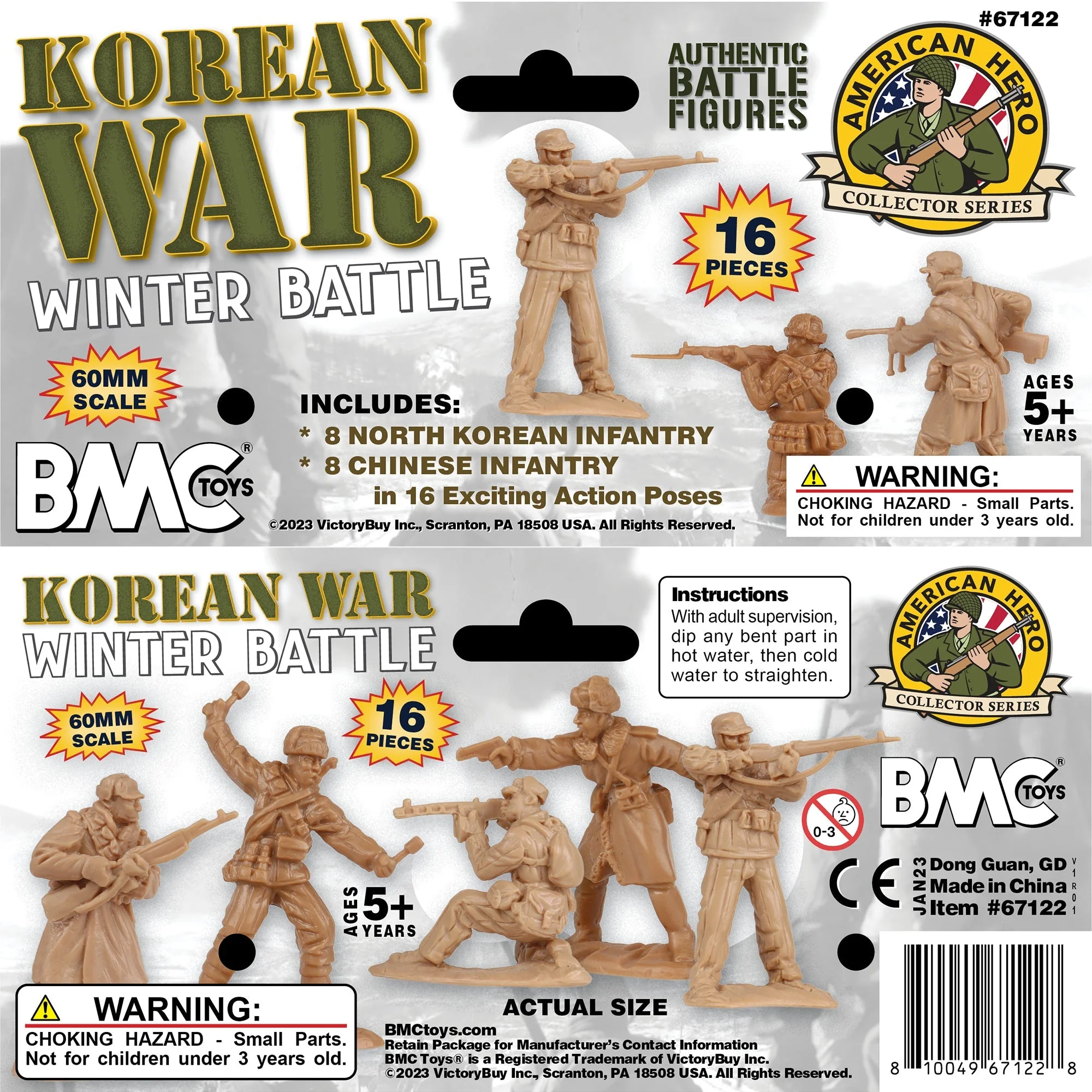 BMC Korean War Winter Battle - 16pc Tan North Korean & Chinese Soldier Figures - Image 9