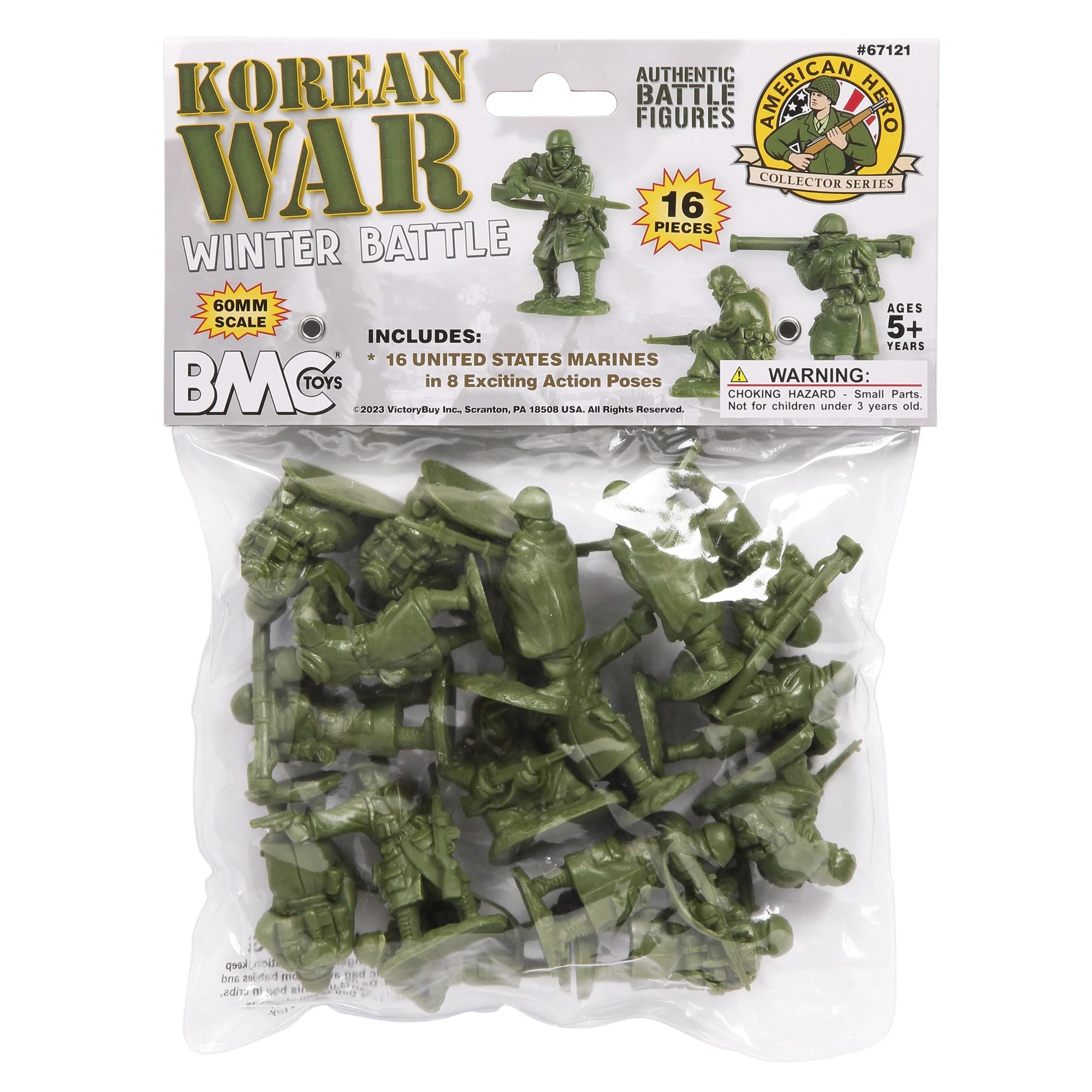 BMC Korean War Winter Battle - 16pc OD Green United States Soldier Figures - Image 6