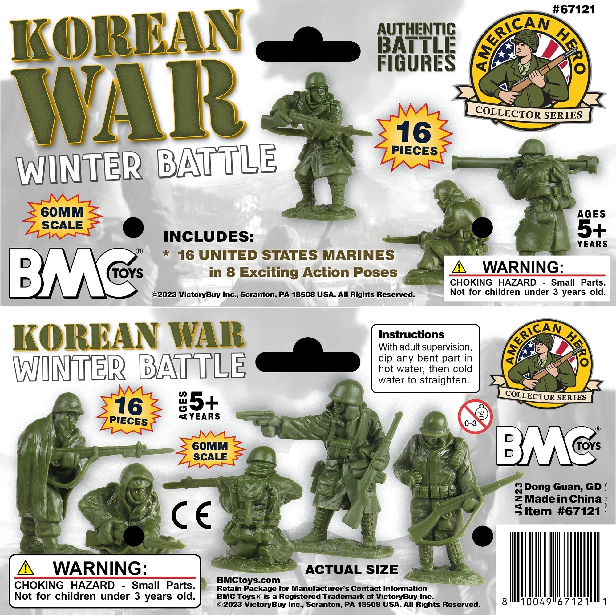 BMC Korean War Winter Battle - 16pc OD Green United States Soldier Figures - Image 7