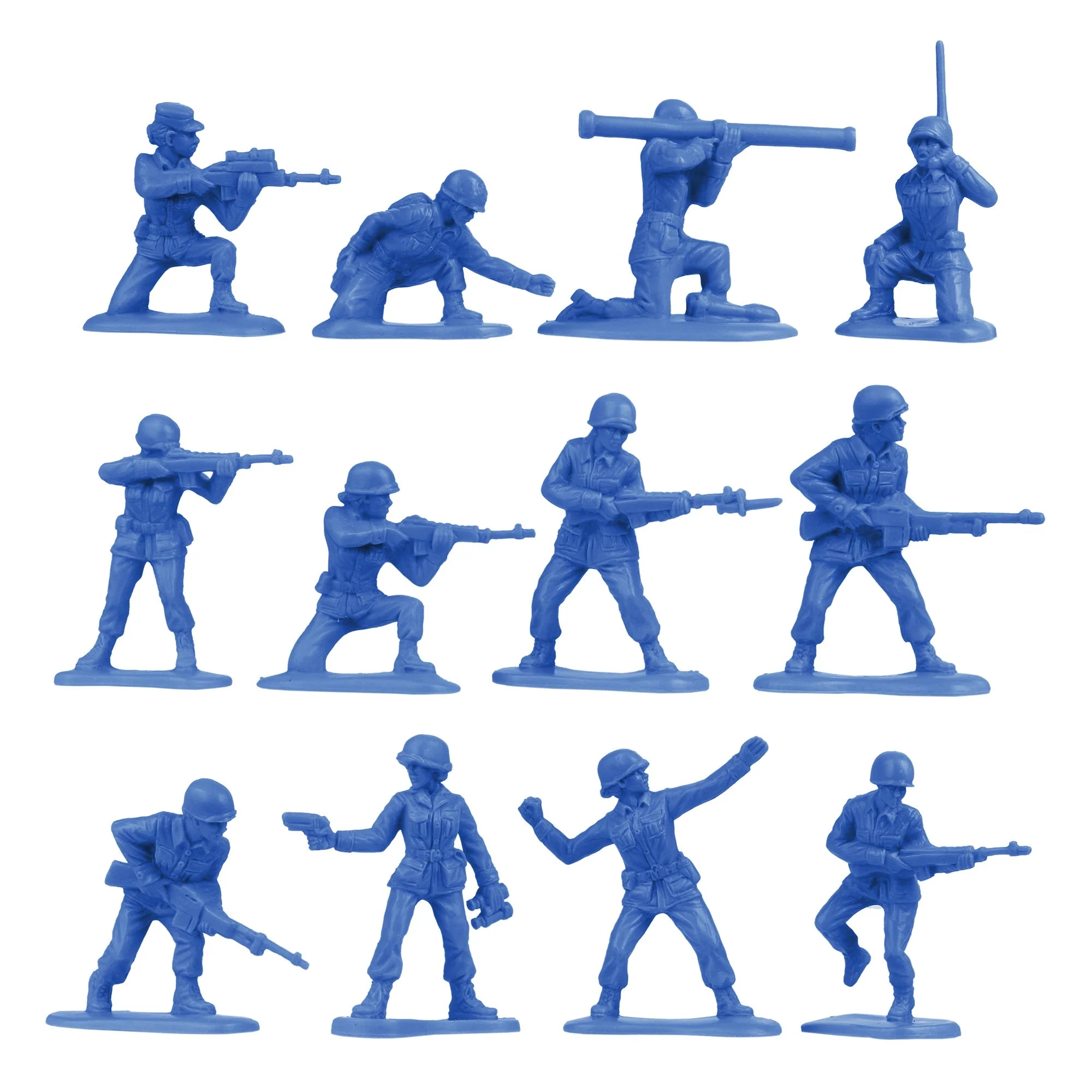 BMC Plastic Army Women - Blue 36pc Female Soldier Figures - Made in USA - Image 3