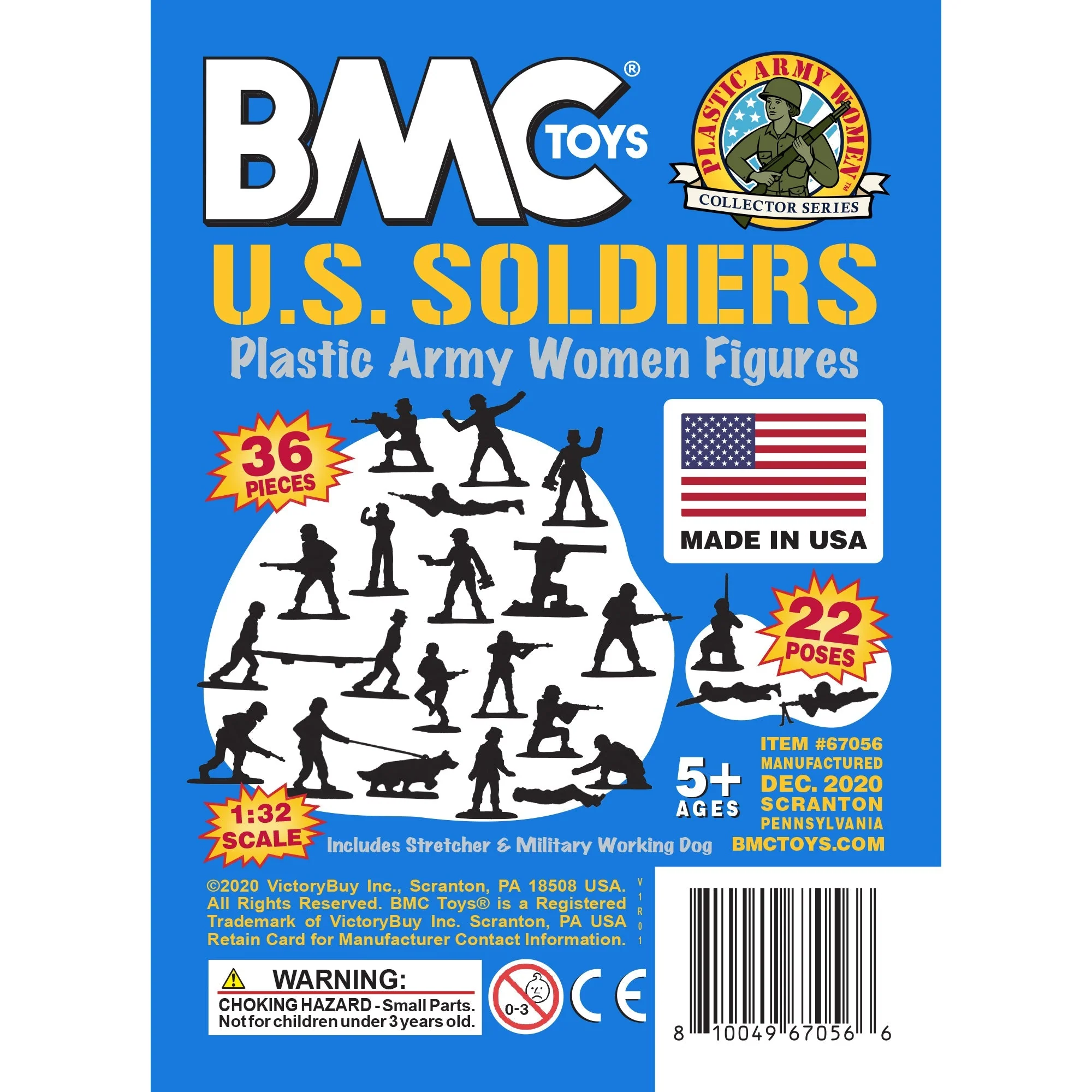 BMC Plastic Army Women - Blue 36pc Female Soldier Figures - Made in USA - Image 9