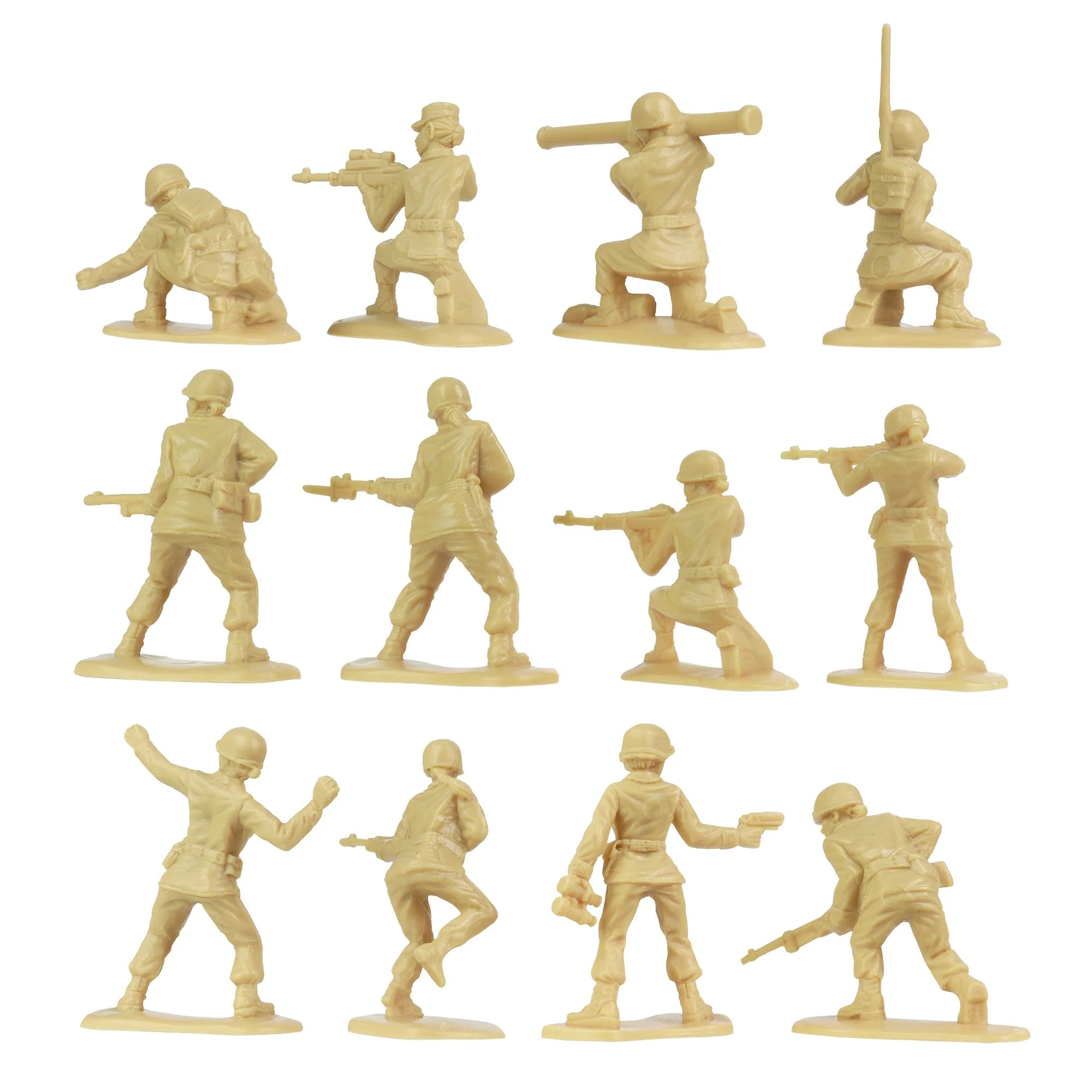 BMC Bucket of Plastic Army Women - Tan vs Green 100pc Soldier Playset - US Made - Image 16