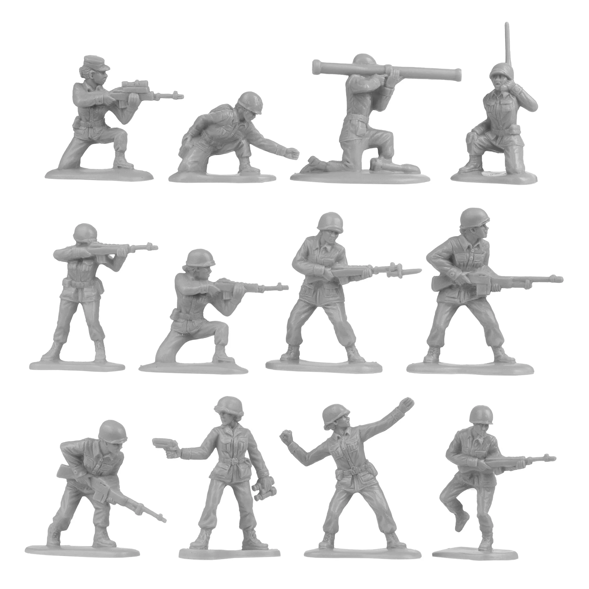 BMC Plastic Army Women - Gray 36pc Female Soldier Figures - Made in USA - Image 4