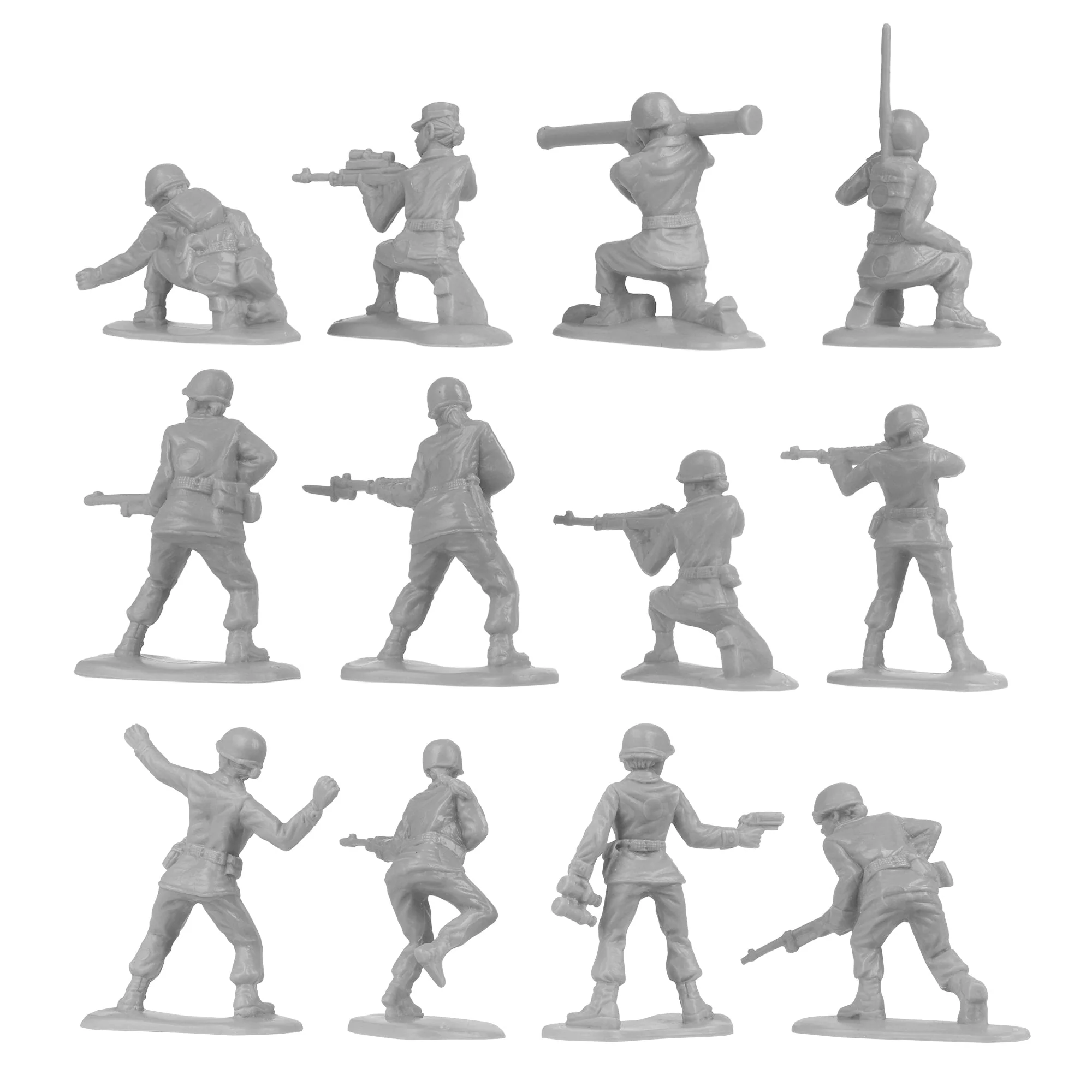 BMC Plastic Army Women - Gray 36pc Female Soldier Figures - Made in USA - Image 6