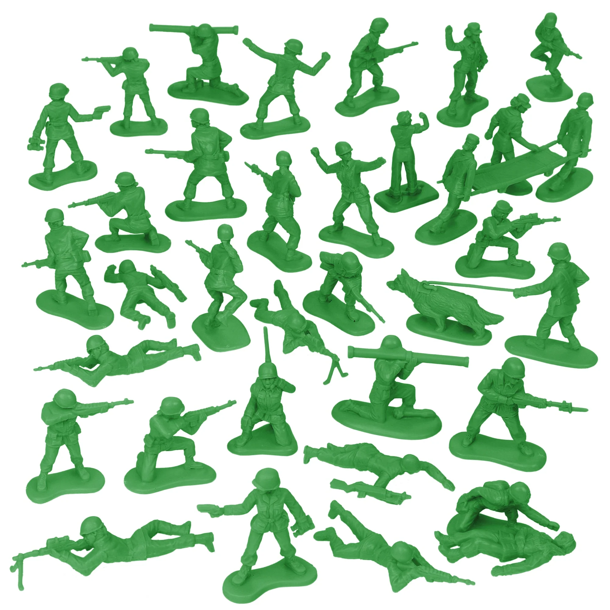 BMC Plastic Army Women - Green 36pc Female Soldier Figures - Made in USA - Image 5