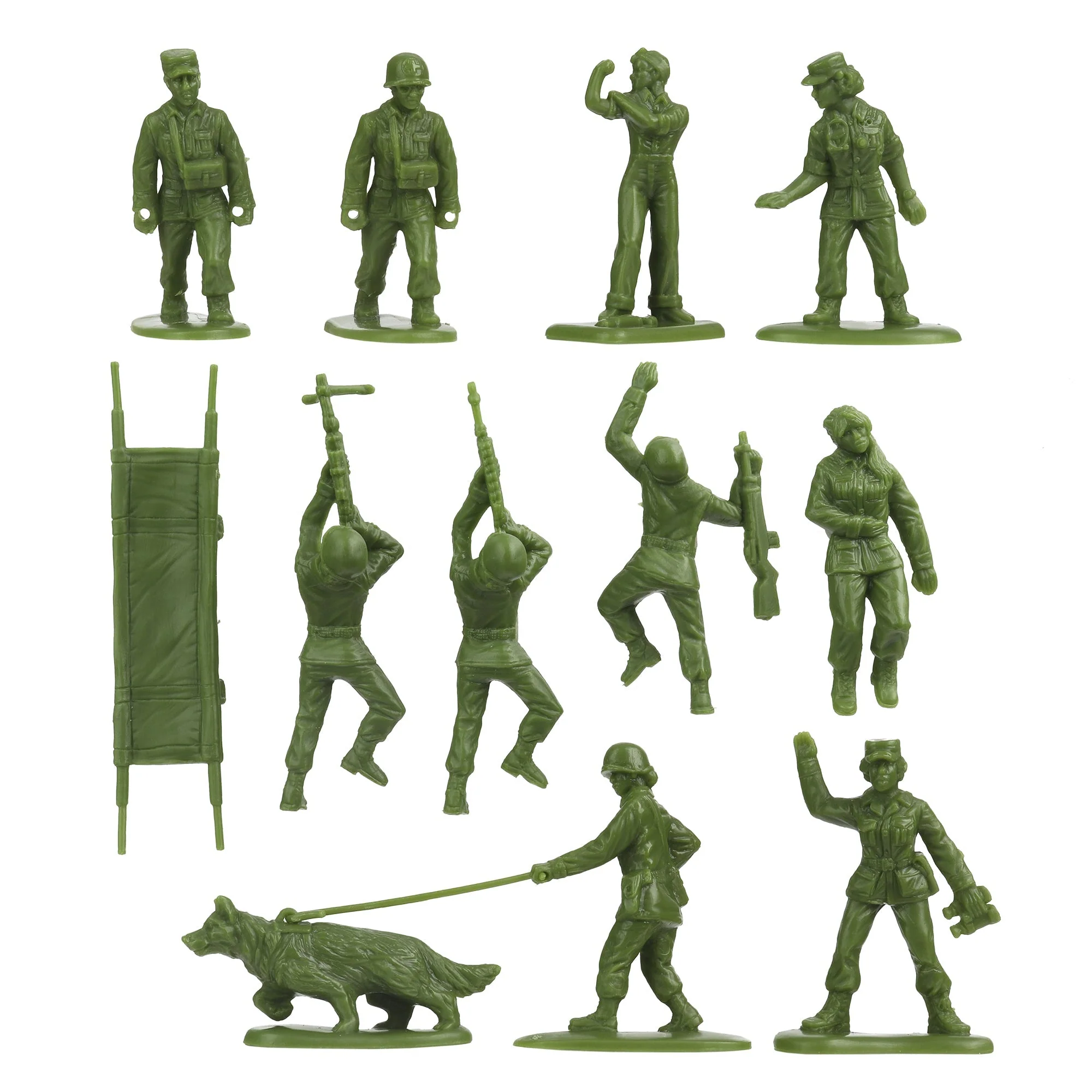 BMC Plastic Army Women - OD Green 36pc Female Soldier Figures - Made in USA - Image 3