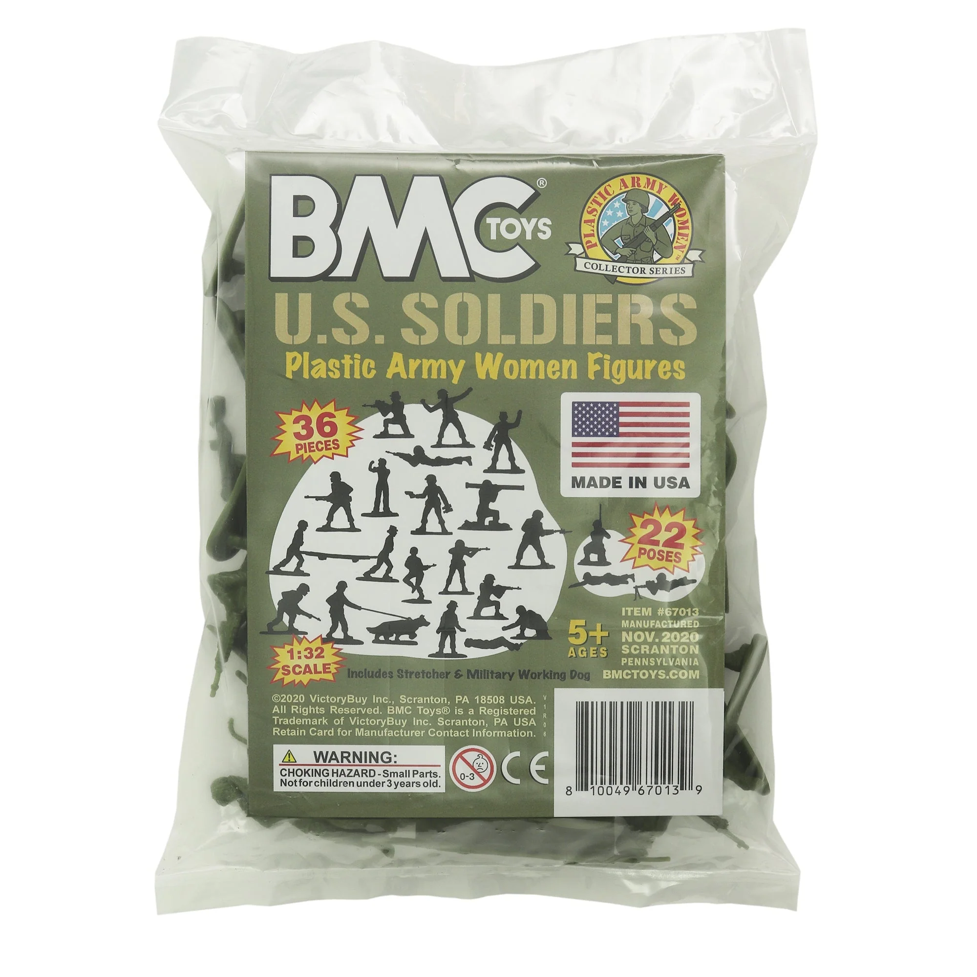 BMC Plastic Army Women - OD Green 36pc Female Soldier Figures - Made in USA - Image 8