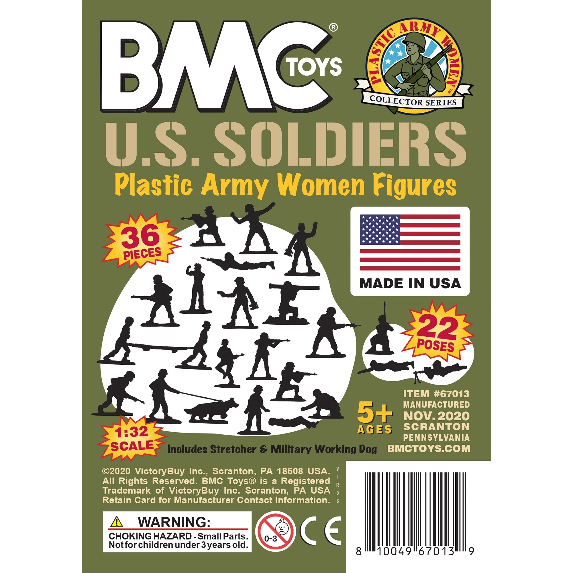 BMC Plastic Army Women - OD Green 36pc Female Soldier Figures - Made in USA - Image 9