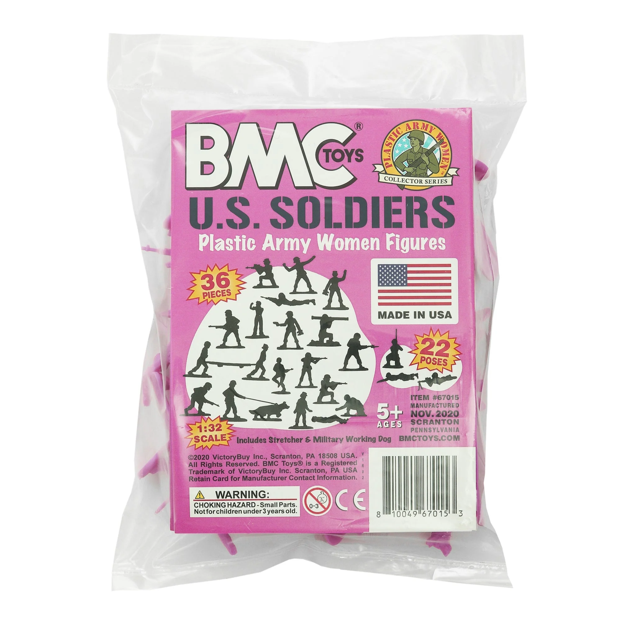 BMC Plastic Army Women - Pink 36pc Female Soldier Figures - Made in USA - Image 8