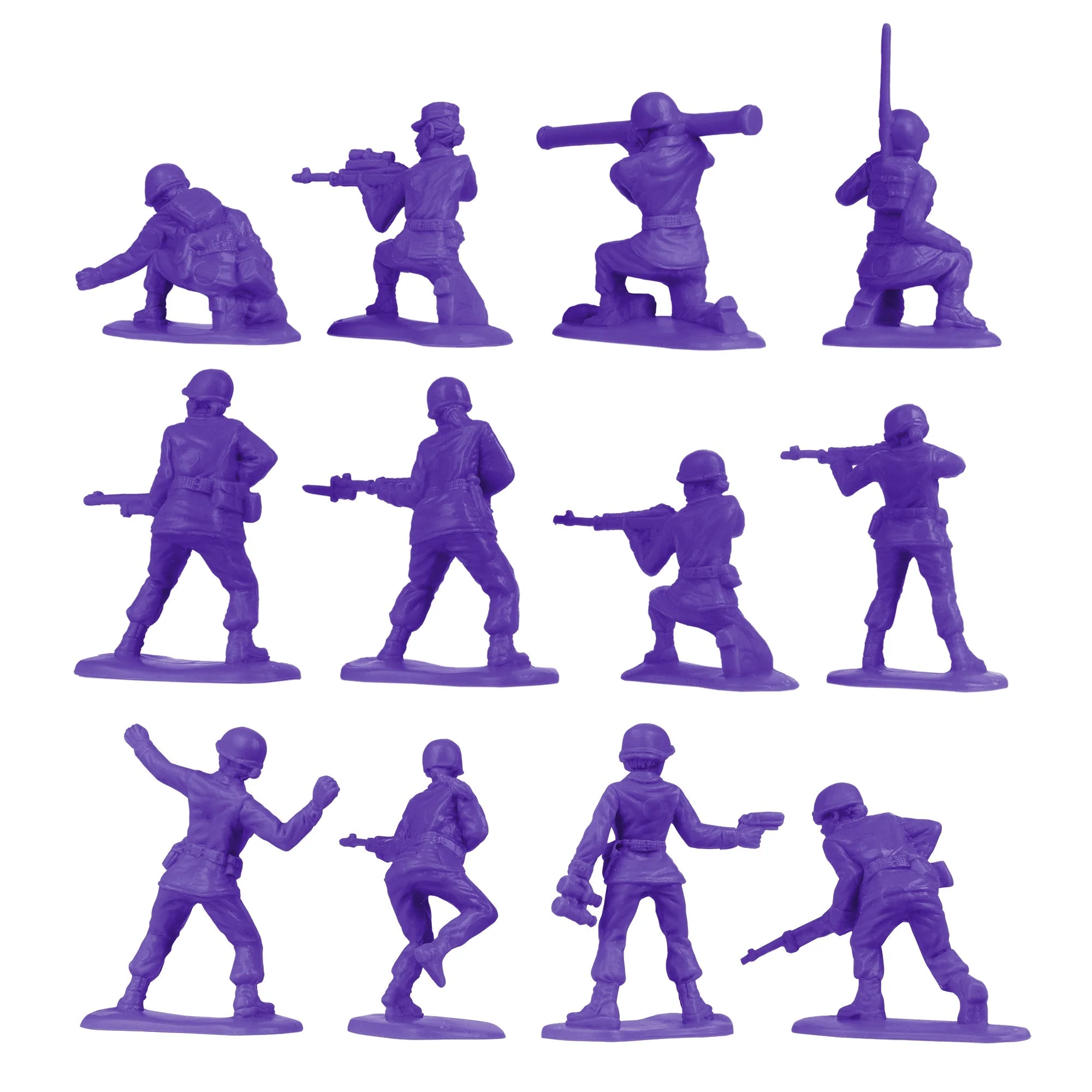 BMC Plastic Army Women - Purple 36pc Female Soldier Figures - Made in USA - Image 6