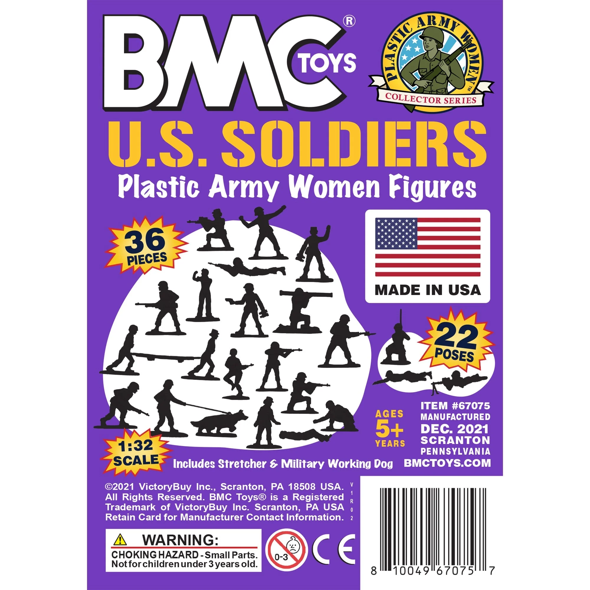 BMC Plastic Army Women - Purple 36pc Female Soldier Figures - Made in USA - Image 9