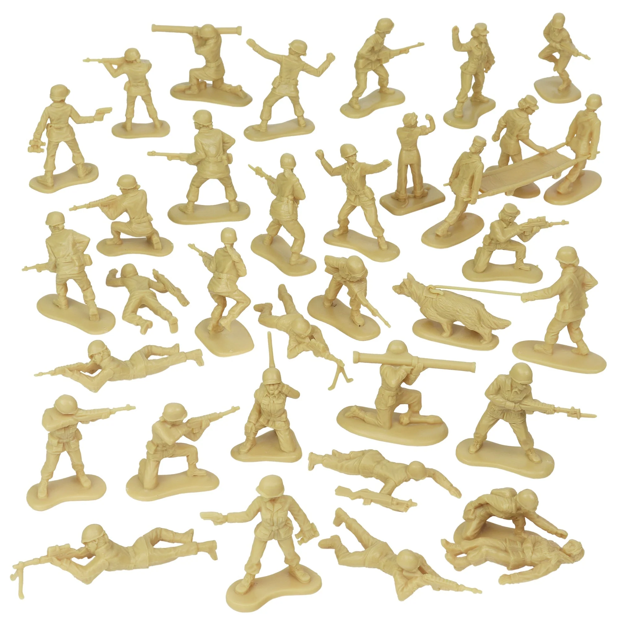 BMC Plastic Army Women - Tan 36pc Female Soldier Figures - Made in USA - Image 7