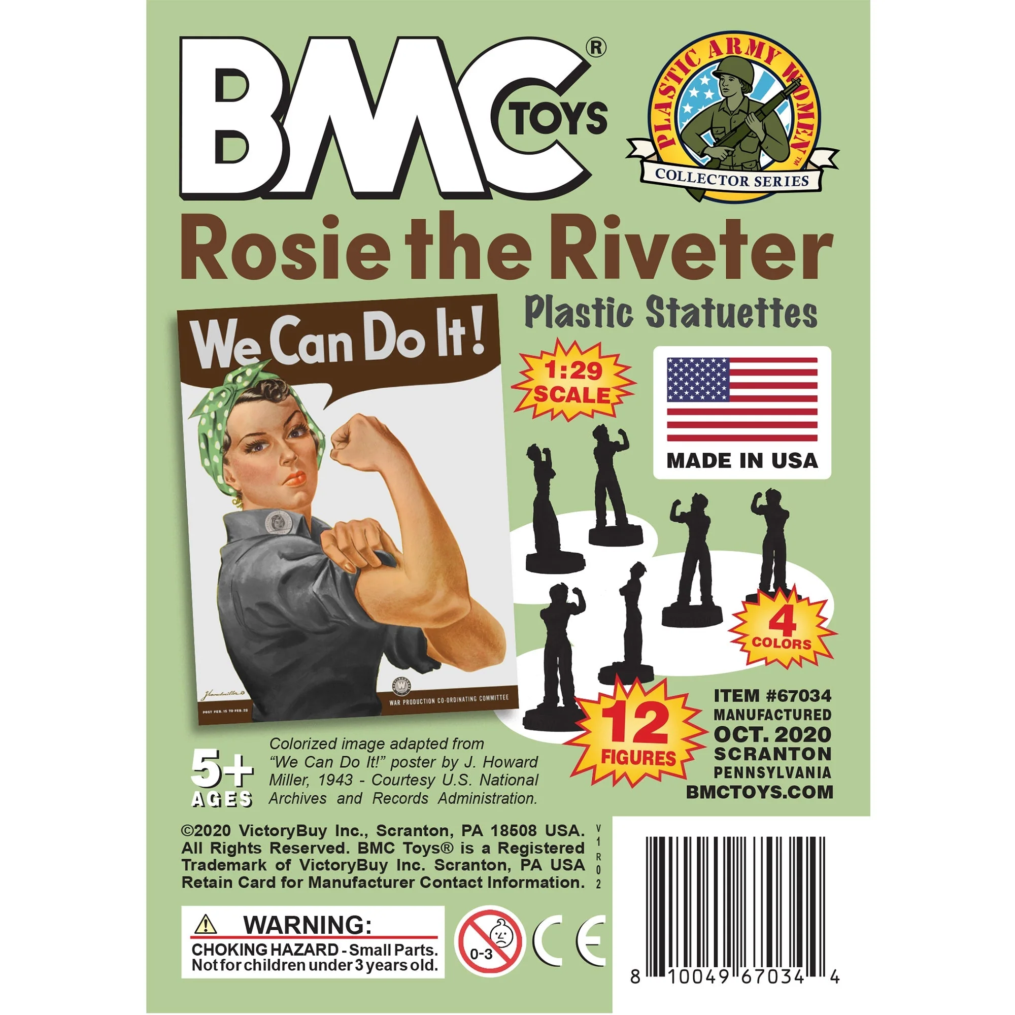 BMC ROSIE the RIVETER Plastic Figures - 12pc Classic Statue Colors - Image 6