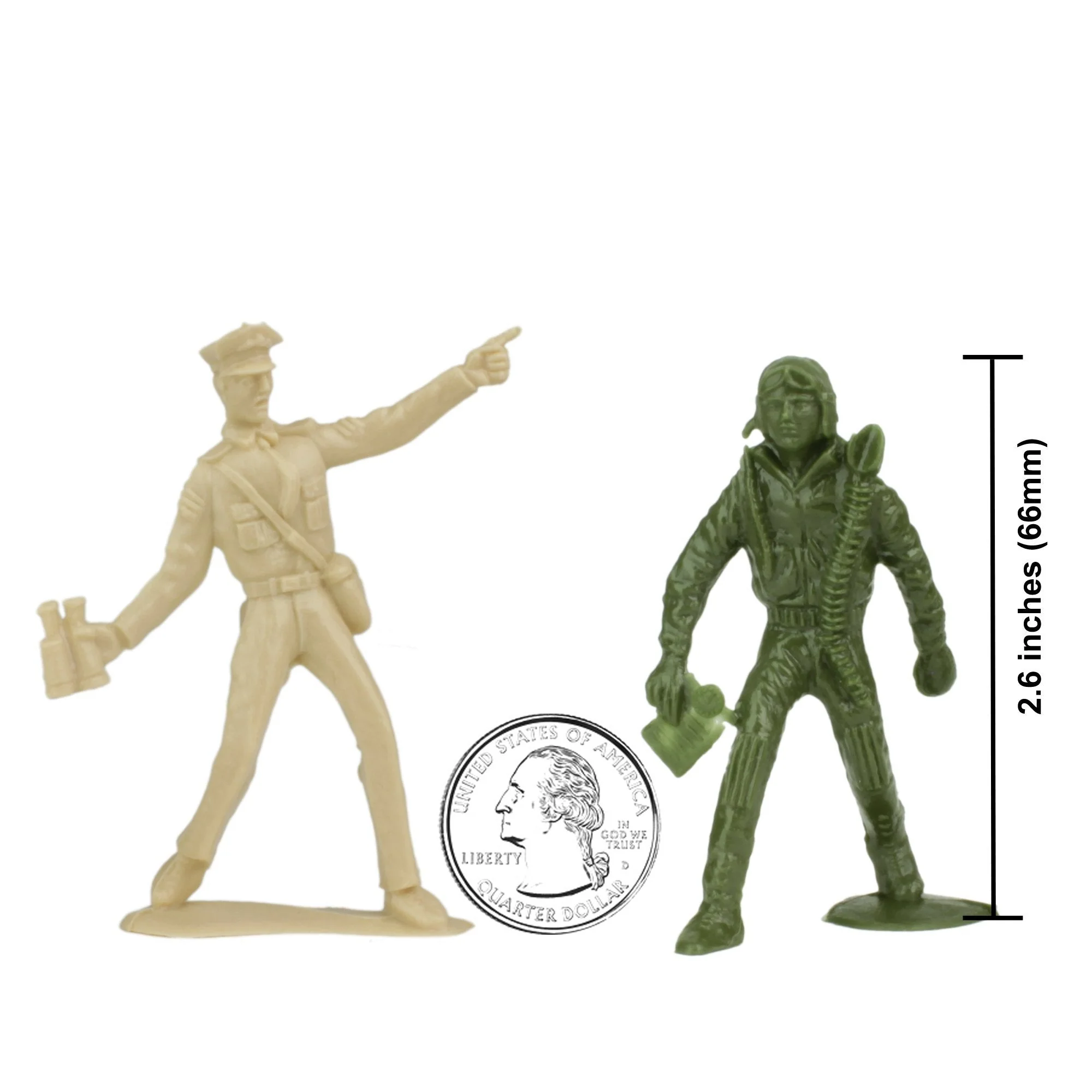 TimMee AIR FORCE Plastic Army Men - Green & Tan 26pc Toy Soldier Figures US Made - Image 3