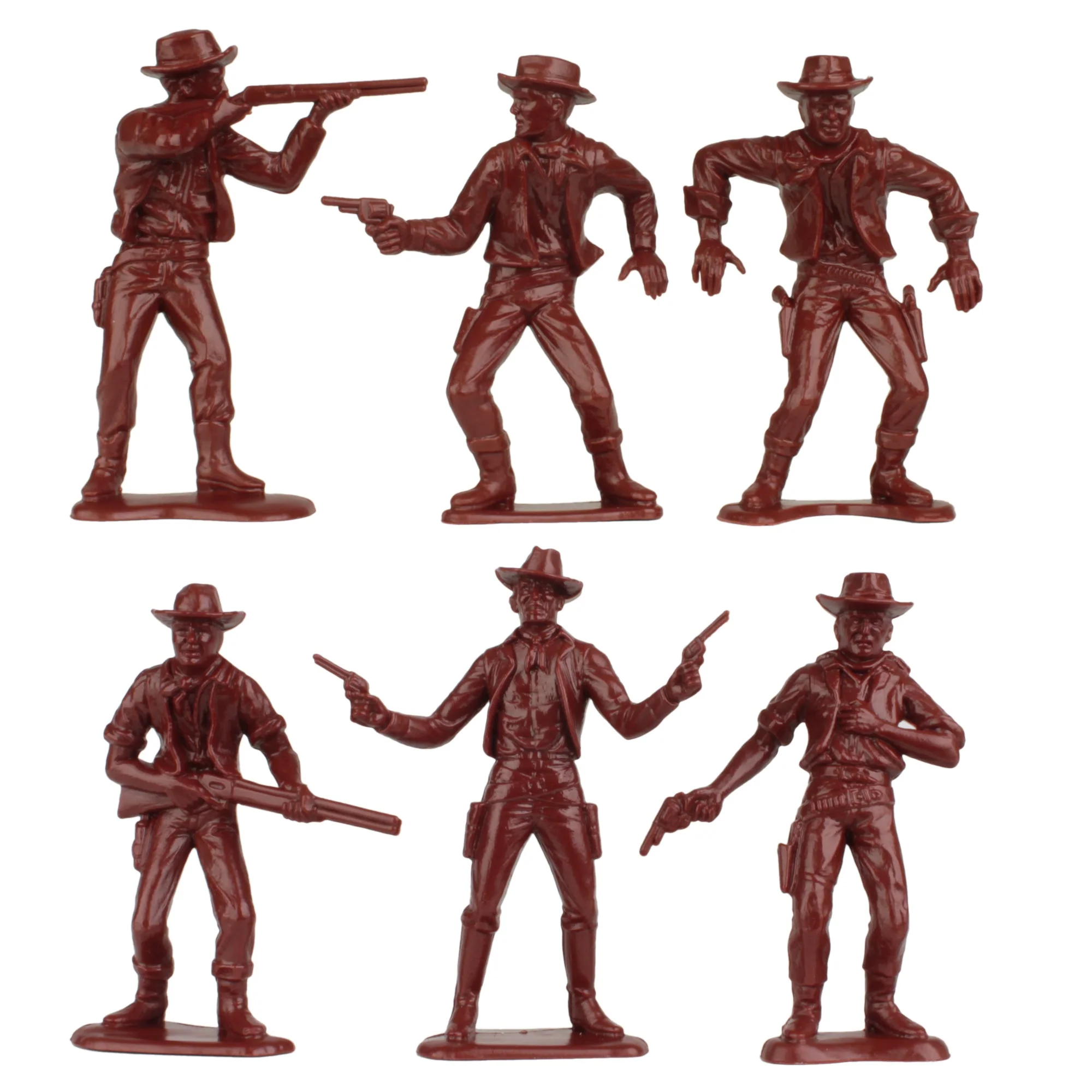 TimMee Cowboy & Indian Plastic Figures - 40pc Tan & Rust Brown Playset - US Made - Image 4