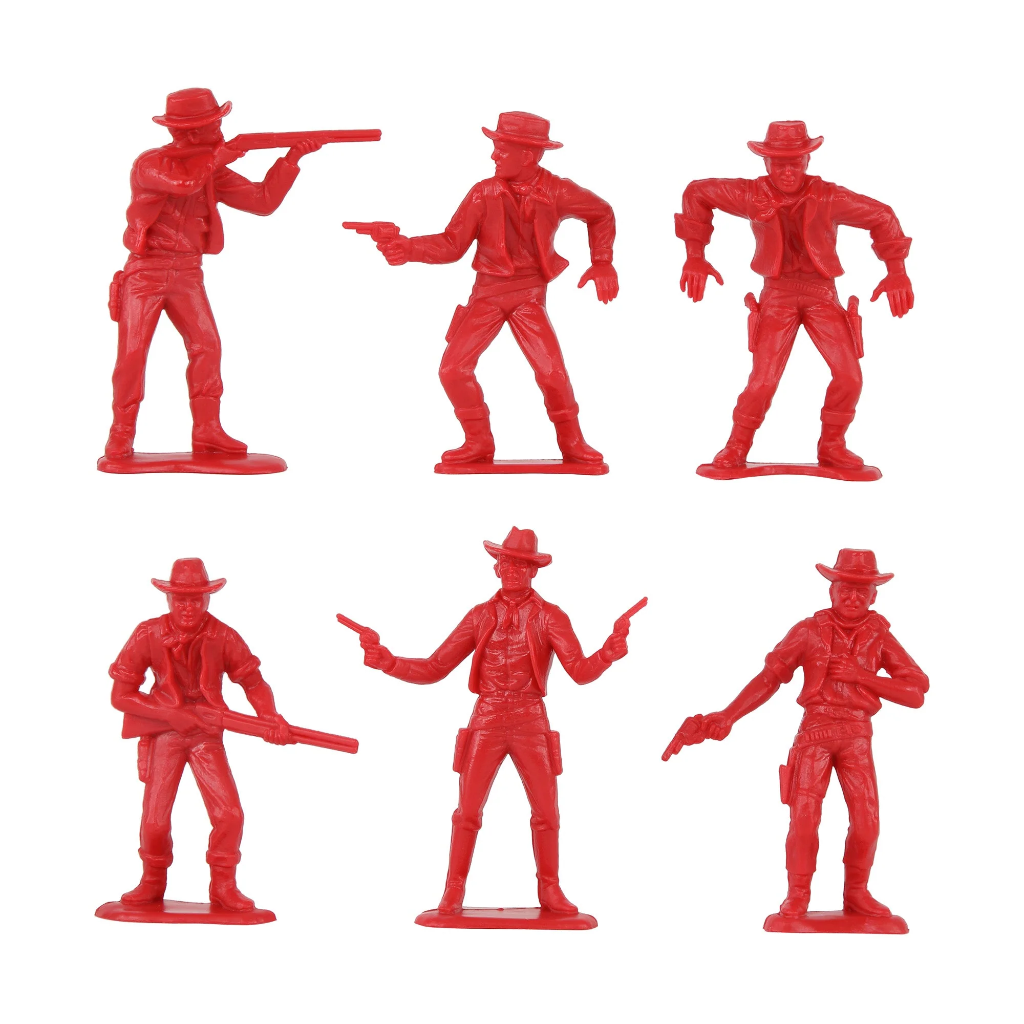TimMee Cowboys & Indians Plastic Figures - 40pc Red & Yellow Playset - US Made - Image 7