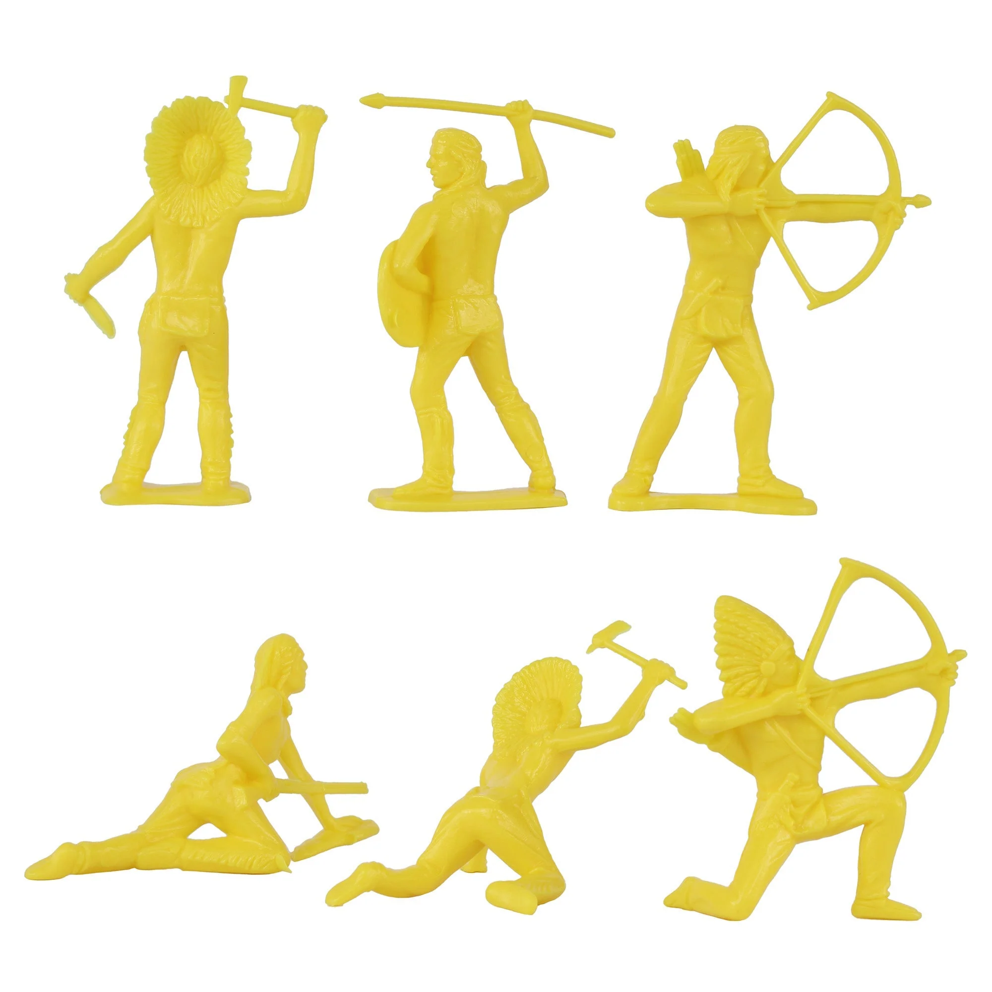 TimMee Cowboys & Indians Plastic Figures - 40pc Red & Yellow Playset - US Made - Image 8