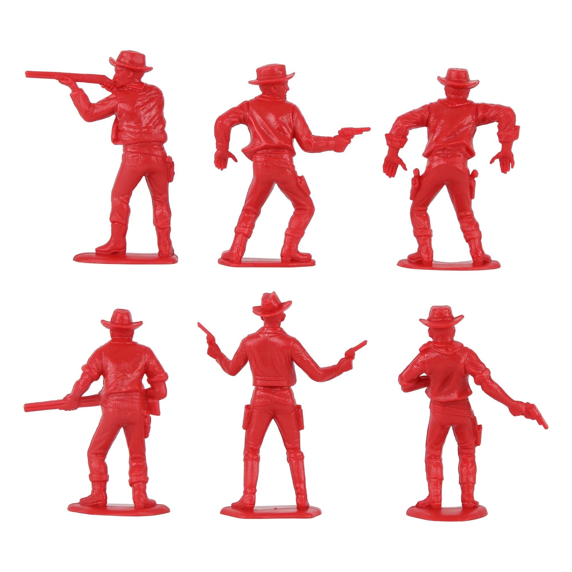 TimMee Cowboys & Indians Plastic Figures - 40pc Red & Yellow Playset - US Made - Image 9