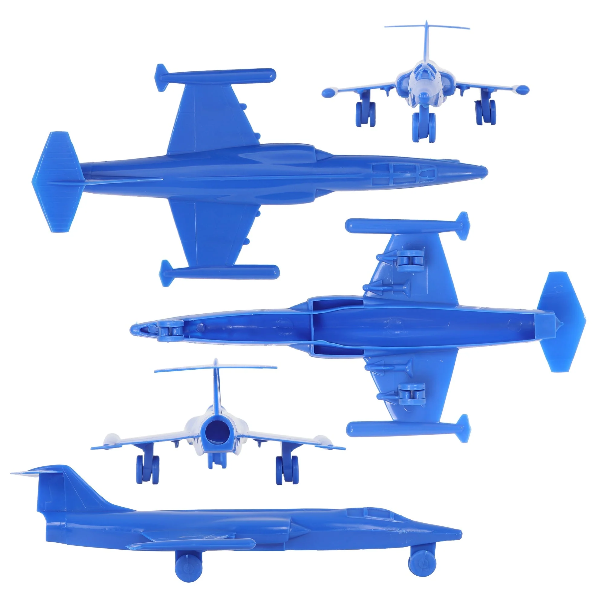 TimMee Plastic Army Men Cold War Fighter Jets - Blue Airplanes Made in USA - Image 3