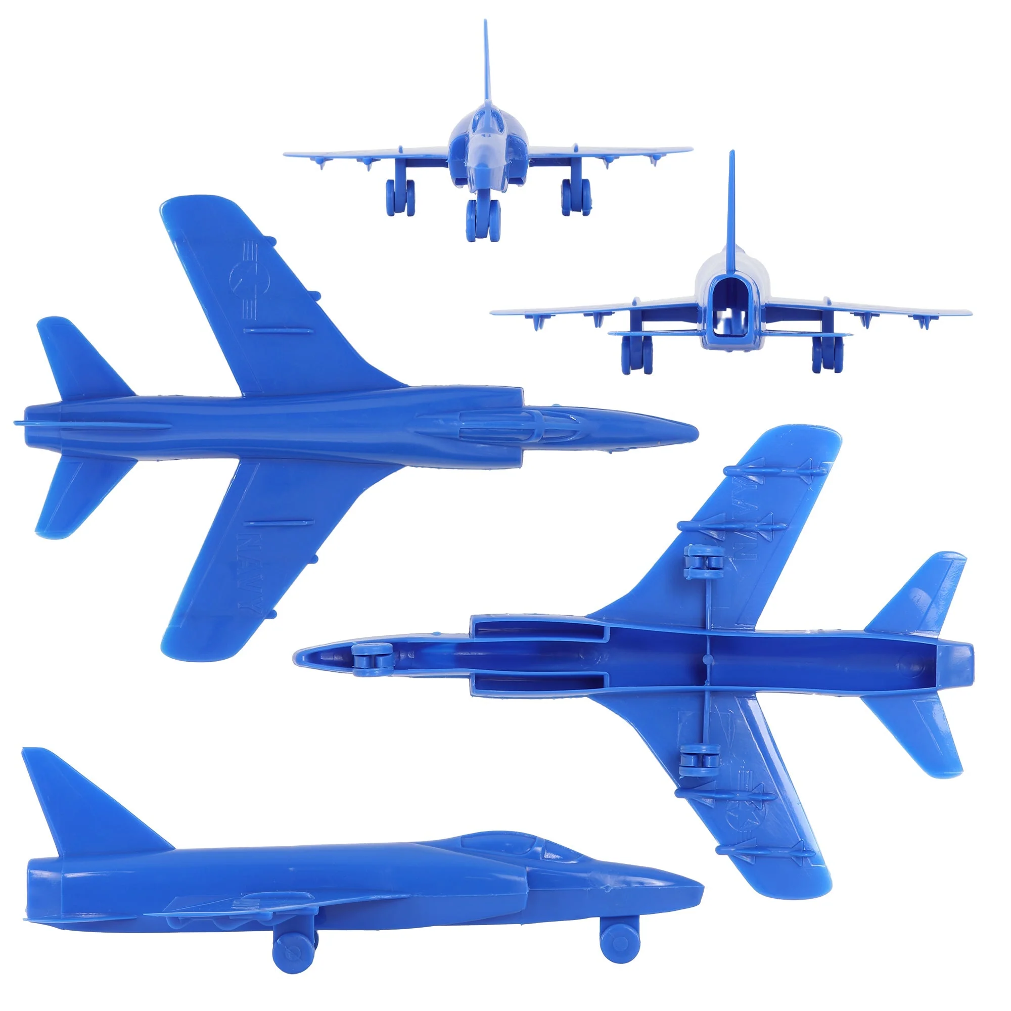 TimMee Plastic Army Men Cold War Fighter Jets - Blue Airplanes Made in USA - Image 4
