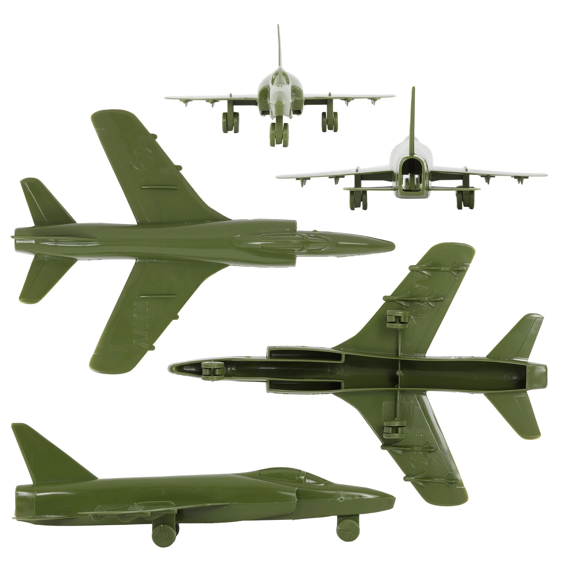 TimMee Plastic Army Men Cold War Fighter Jets - OD Green Airplanes Made in USA - Image 4