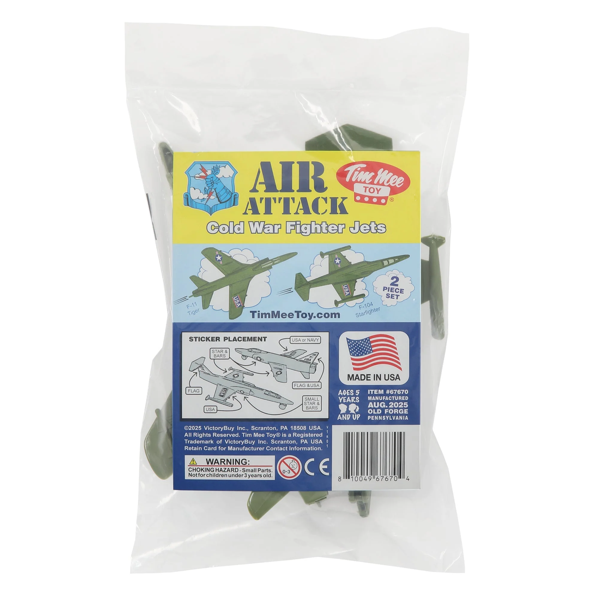 TimMee Plastic Army Men Cold War Fighter Jets - OD Green Airplanes Made in USA - Image 6