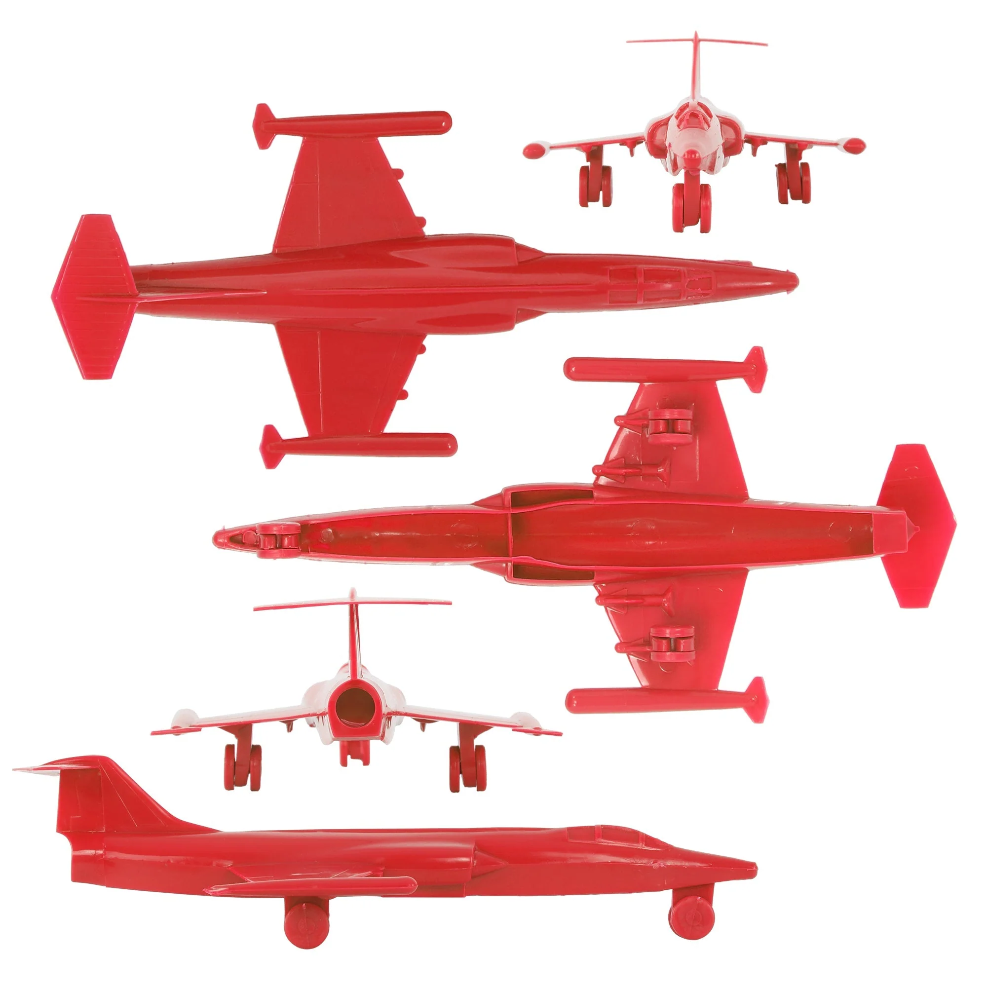 TimMee Plastic Army Men Cold War Fighter Jets - Red Airplanes Made in USA - Image 3