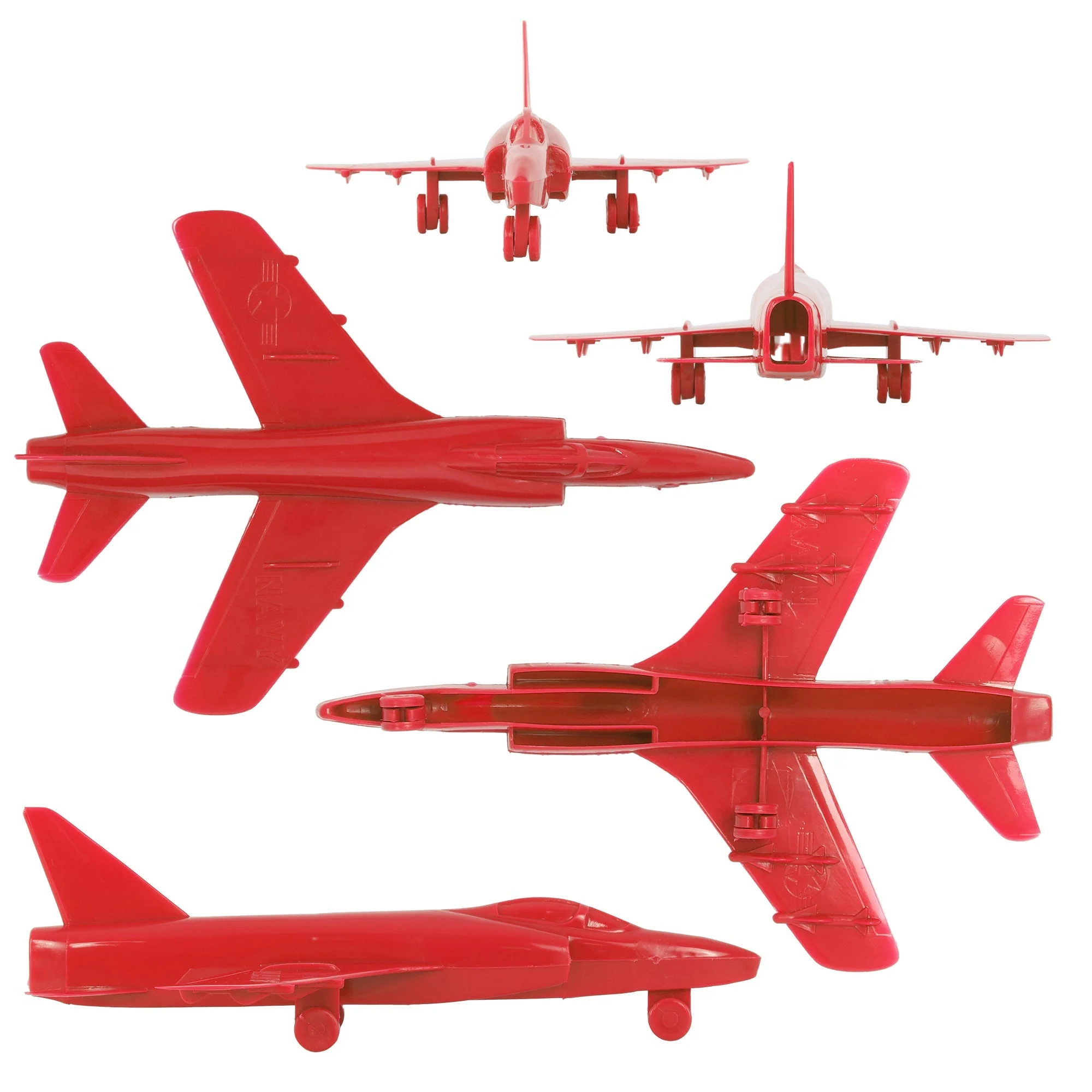 TimMee Plastic Army Men Cold War Fighter Jets - Red Airplanes Made in USA - Image 4