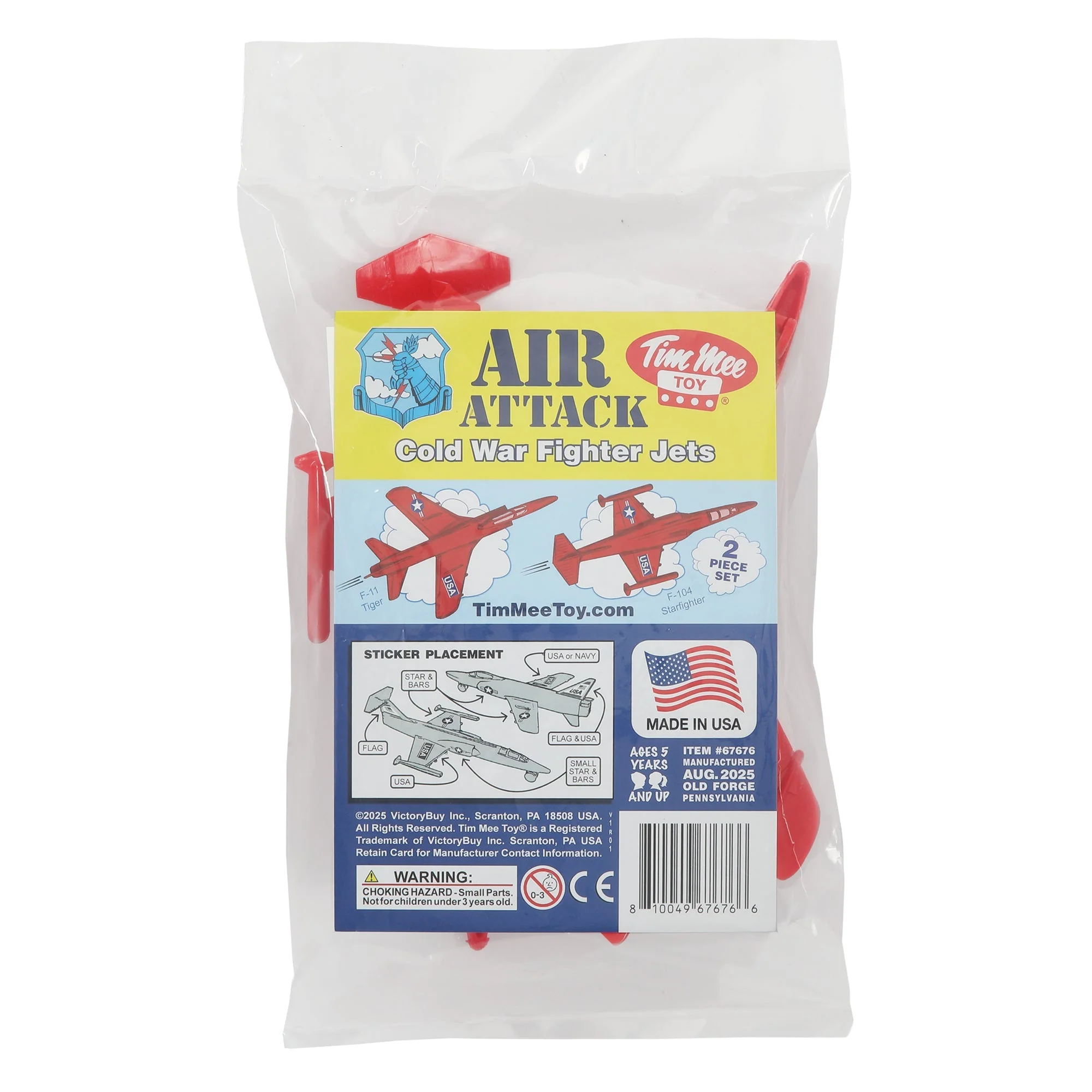 TimMee Plastic Army Men Cold War Fighter Jets - Red Airplanes Made in USA - Image 6