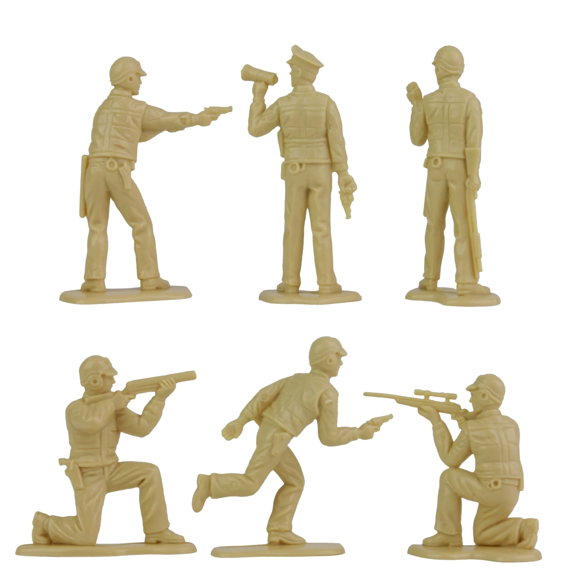 Tim Mee Toy SWAT Plastic Army Men - 24 Tan & OD Green Police Figures US Made - Image 7